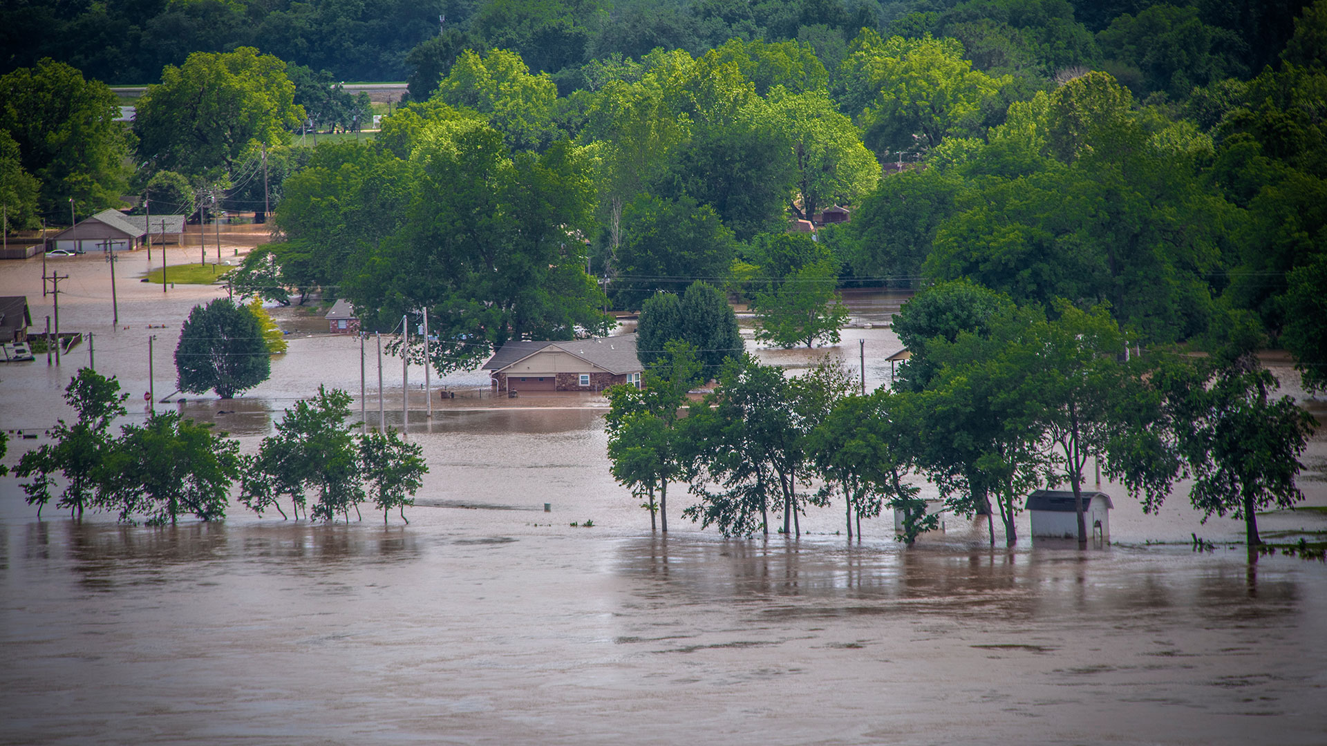 Photo of a flooded neighborhood.