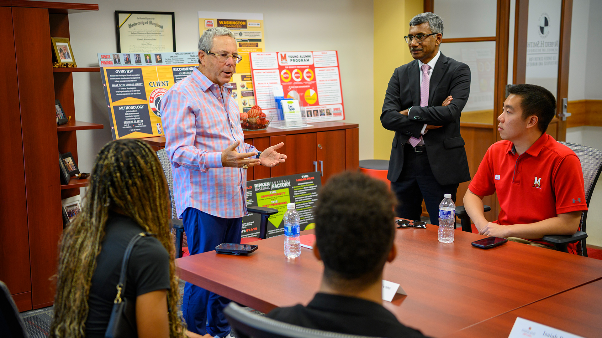 Stephen M. Schanwald with Dean Prabhudev Konana and students