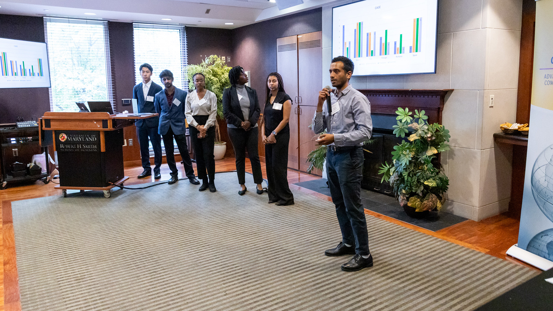 Student finalists present their findings during the Case Interview Competition.